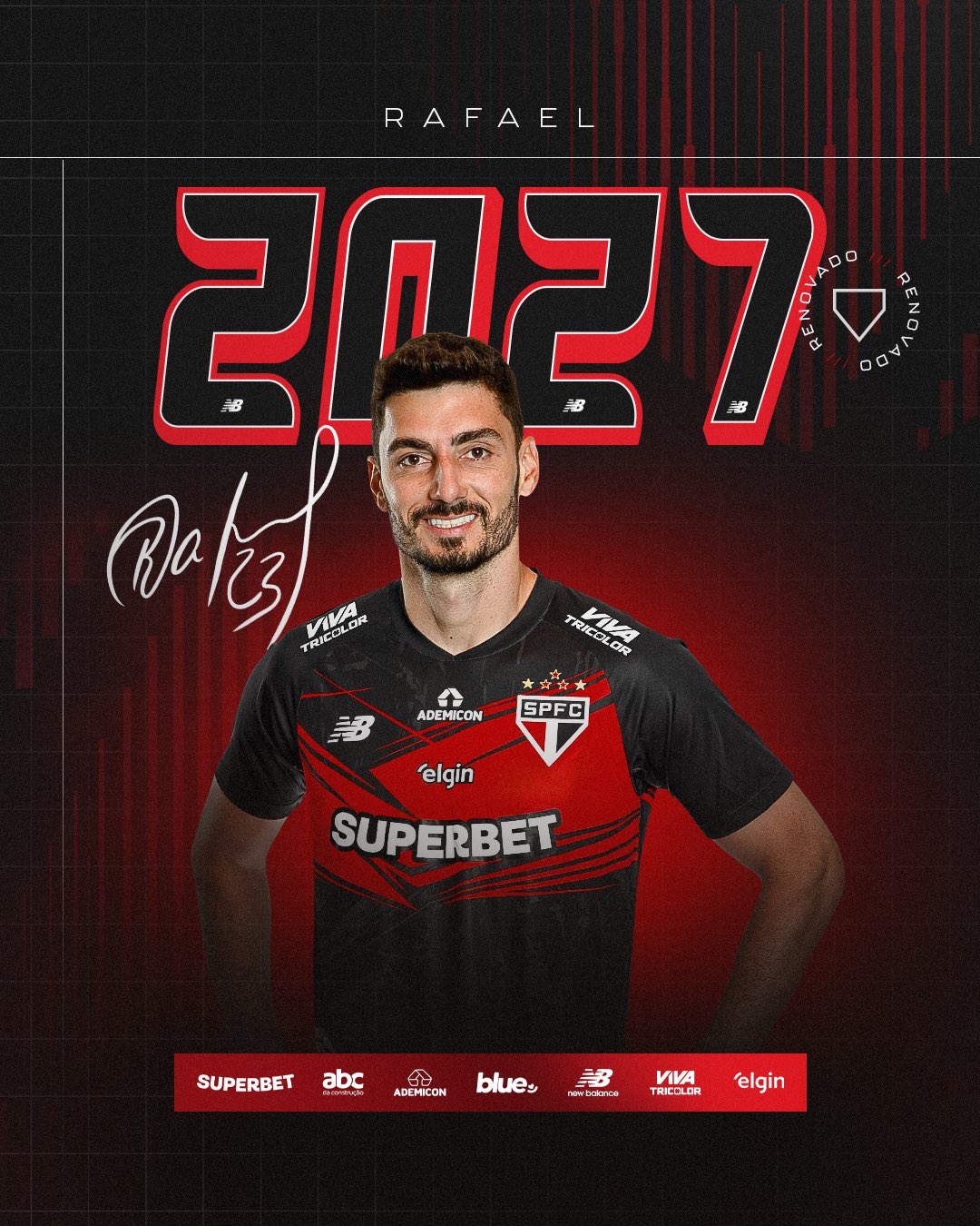 Goleiro Rafael até 2027.